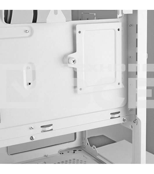 Компьютерный корпус Ginzzu GL 185 белый боковая дверца закаленное стекло на петлях на магнитах