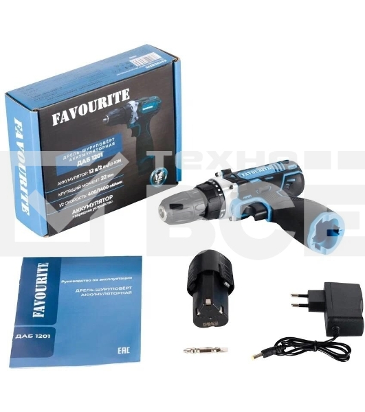 Дрель-шуруповерт аккумуляторная FAVOURITE ДАБ 1201