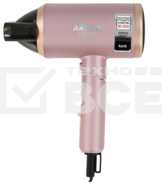 Фен ARESA AR-3222 розовый, 1800 Вт, компактный