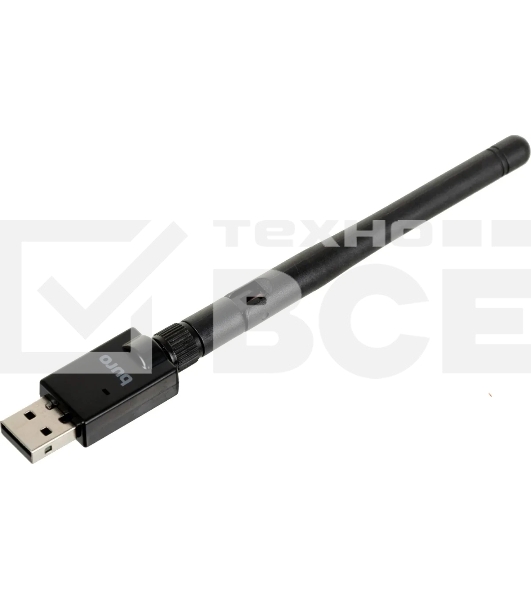 Адаптер USB Buro Bluetooth 5.0+EDR class 1 100м черный