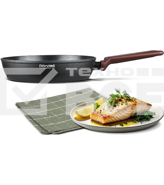 Сковорода Rondell Bojole RDA-2025 круглая 28см покрытие: Xylan Plus ручка несъемная (без крышки) черный