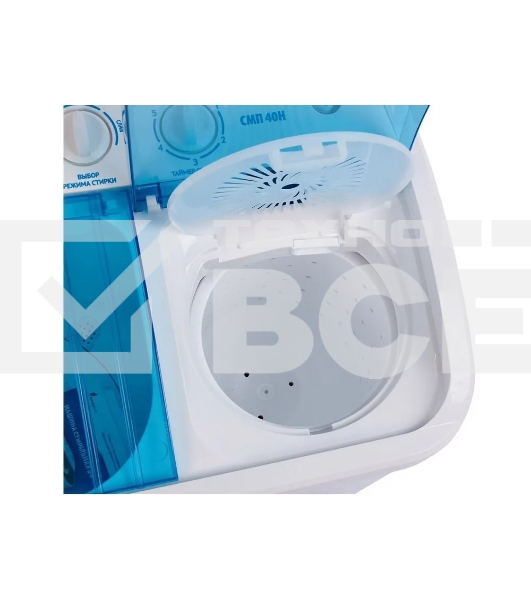 Стиральная машина Фея СМП 40 Н белый/прозрачный/серый, загрузка вертикальная 4 кг, 1320 об/мин, класс В