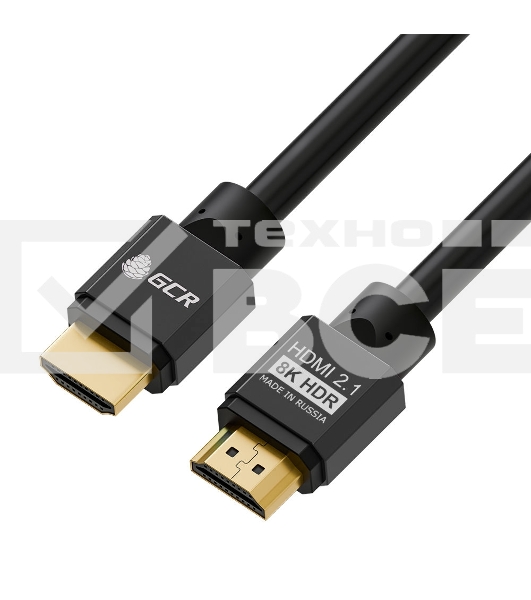 Кабель GCR 1.0m HDMI 2.1, черный, 8K 60Hz, 4K 144Hz, динамический HDR, 4:4:4, Ultra HD, 48.0 Гбит/с, 2 Х экран, армирование, GCR-55548