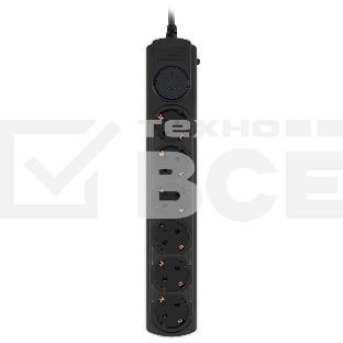Сетевой фильтр Ippon BK-6-EU-5-10-B 5м (6 розеток) черный (коробка)