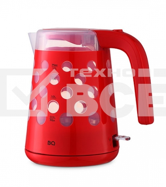 Чайник BQ KT1713P Red. Мощность:2200 Вт, Объем 1,7л, LED подсветка