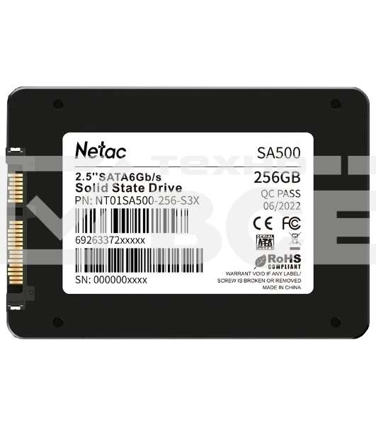 Накопитель SSD Netac SA500, 256GB, SATA III, 2.5