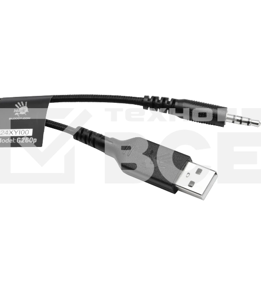 Наушники с микрофоном A4Tech Bloody G260p черный 2м мониторные USB оголовье (G260P)