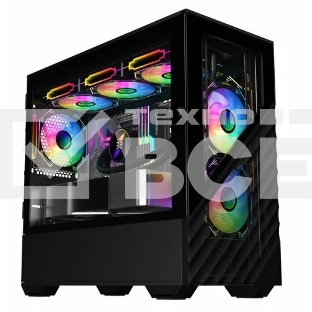 Компьютерный корпус 1STPLAYER DK D7 Black / mATX / 3x120mm LED fans / D7-BK-3F1