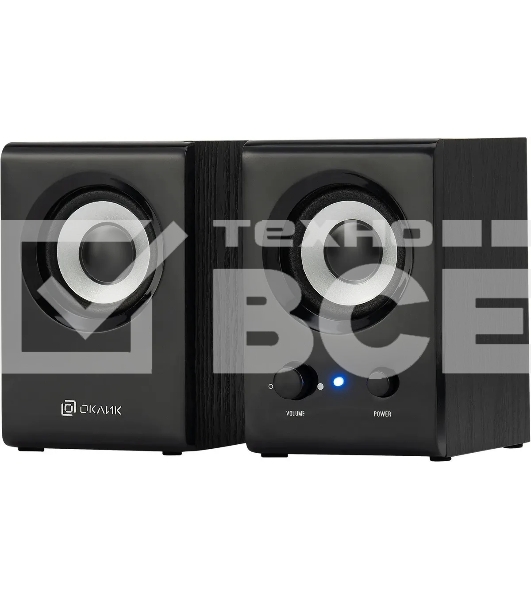 Колонки Oklick OK-160 2.0 черный 6Вт