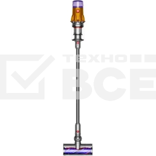 Пылесос вертикальный Dyson SV46 V12 Detect Slim Absolute серебристый/желтый, питание от аккумулятора, 150 Вт, уборка сухая, пылесборник 0.35 л, работа от АКБ max 60 мин.