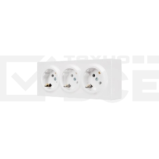 Розетка 3-мест. с заземл. LEZARD LETO 752-0200-127BUP закрытый корпус ПБТ бел.