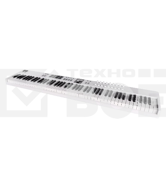 Клавиатура MIDI [231541] Arturia [KeyLab Essential 88 mk3 White] 88 клавиш, LCD дисплей, 9 энкодеров, 8 пэдов, 9 фейдеров, 12 кнопок управления, колеса высоты тона и модуляции, 1/4