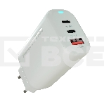 Сетевое зарядное устройство MORE CHOICE NC79 1USB+2Type-C 3.0A PD 65W быстрая зарядка белый, фото 1