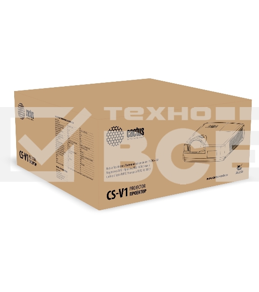 Проектор Cactus Bright CS-V1.B 3LCD 4000Lm ANSI (1024x768) 30000:1 ресурс лампы:10000часов 1xUSB typeA 1xUSB typeB 2xHDMI 4кг