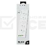 Сетевой фильтр QUMO Power Bar Light SPFSU2 (P-0009), 5 розеток, 2500 Вт, 10A, каб.3 м 3x1 мм медь, 4U+2C (2,4A),Wt, фото3