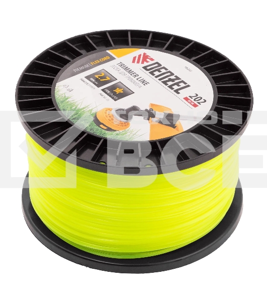 Леска для триммера Denzel звезда, 2,7мм х 202м, на DIN катушке FLEX CORD