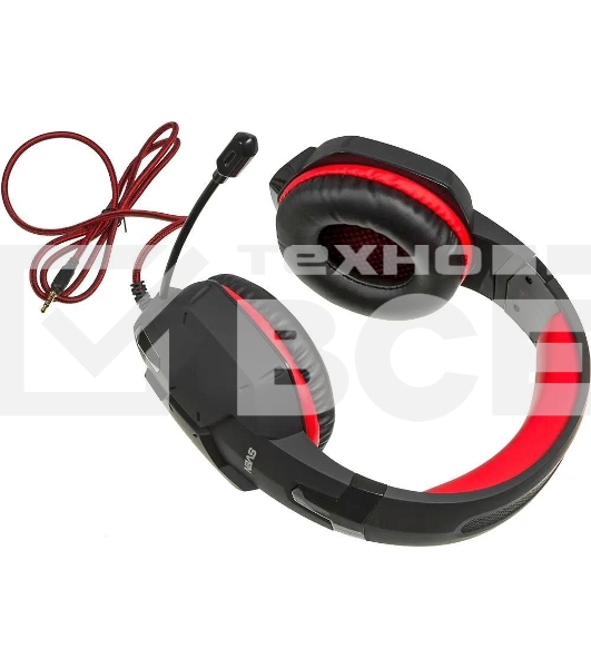 Игровые стереонаушники с микрофоном SVEN AP-G988MV, черный-красный Игровые стереонаушники с микрофоном SVEN AP-G988MV, черный-красный