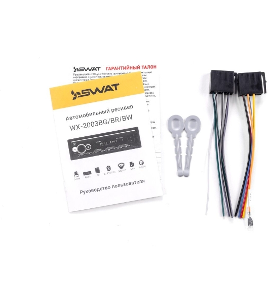 Автомагнитола SWAT WX-2003BW, 1 DIN, Bluetooth, USB Type-A, AUX