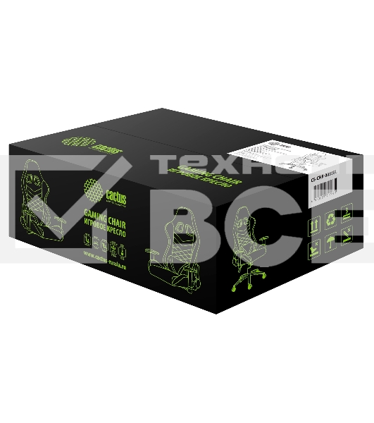 Кресло игровое Cactus CS-CHR-0099BL черный сиденье черный эко.кожа с подголов. крестовина металл пластик черный