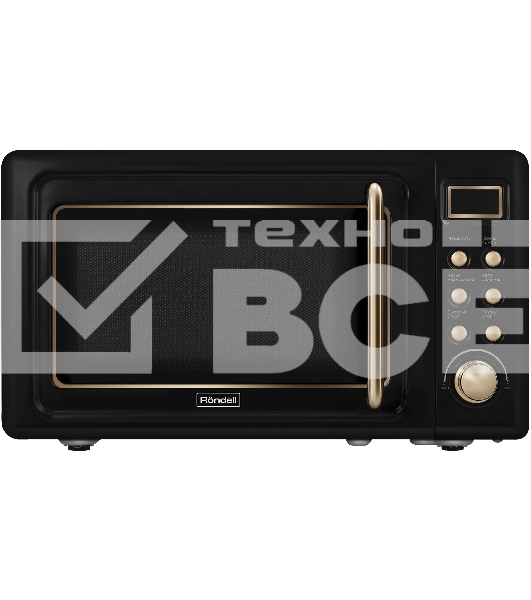 Микроволновая печь Rondell RDE-1850 черный, 20 л, 700 Вт, переключатели - поворотный механизм/кнопки