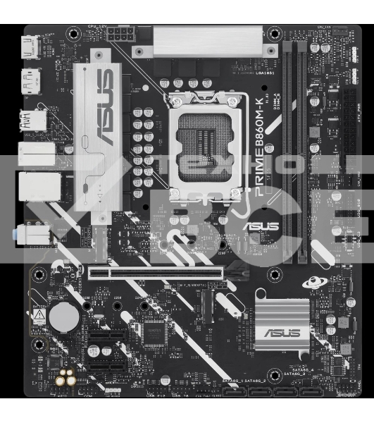 Материнская плата ASUS PRIME B860M-K, LGA 1851, Intel B860, 2xDDR5, 4xSATA, 2xM.2, 1xPCIe 4.0 x16, 2xPCIe 4.0 x1, 1xHDMI, 1xDP, 1x 2.5Gb LAN, 1xUSB-A 10Gbps, 3xUSB-A 5Gbps, 3xUSB-A 2.0, 3x3.5 мм, 7.1, mATX