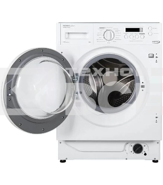 Встраиваемая стиральная машина HOMSair WMB1486WH белый, загрузка фронтальная 8 кг, 6 кг - сушка, 1400 об/мин, класс: A
