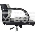 Кресло руководителя Бюрократ T-8010SL/BLACK черный, искусственная кожа, крестовина хром, фото6