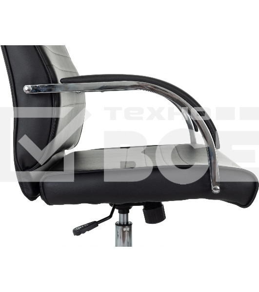 Кресло руководителя Бюрократ T-8010SL/BLACK черный, искусственная кожа, крестовина хром