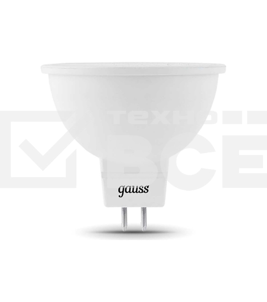 Лампа светодиодная диммируемая Gauss MR16 5Вт 4100К белый GU5.3 530лм 180-265В