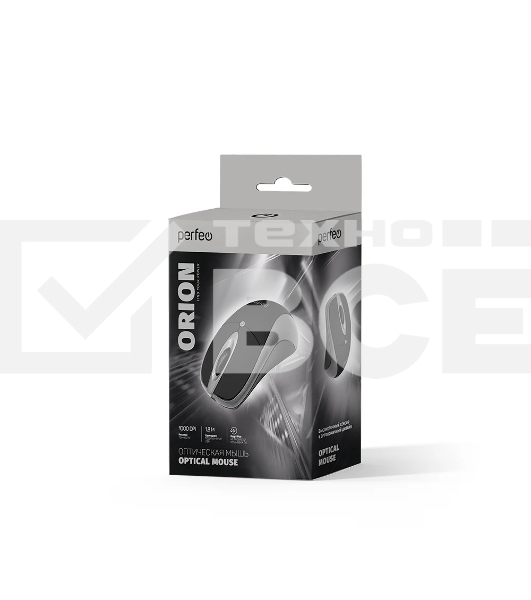Мышь проводная Perfeo ORION черный/серый, 1000 dpi, USB, кнопки - 3