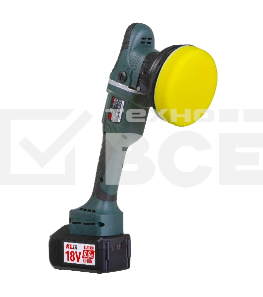 Профессиональная бесщеточная полировальная машина аккумуляторная KLPRO KLPS18B-80 (18В, Li-ion-2шт, 8.0А·ч, 125мм, М14, 2000-4800 об/мин З/У,сумка)