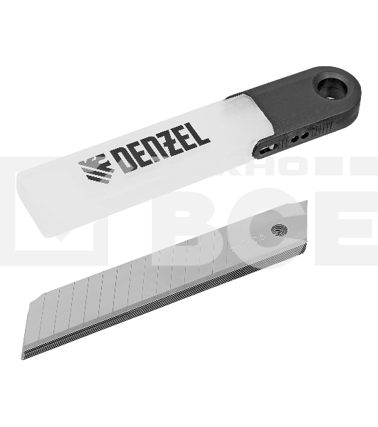 Лезвия Denzel 18 мм, сталь SK5 - 0,5 мм, многосегментные, 10 шт.