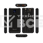 Внешний аккумулятор Maxvi PB10-11 10000 мАч черный 3A, встроенные кабели USB A/Type-C/Lightning, фото11