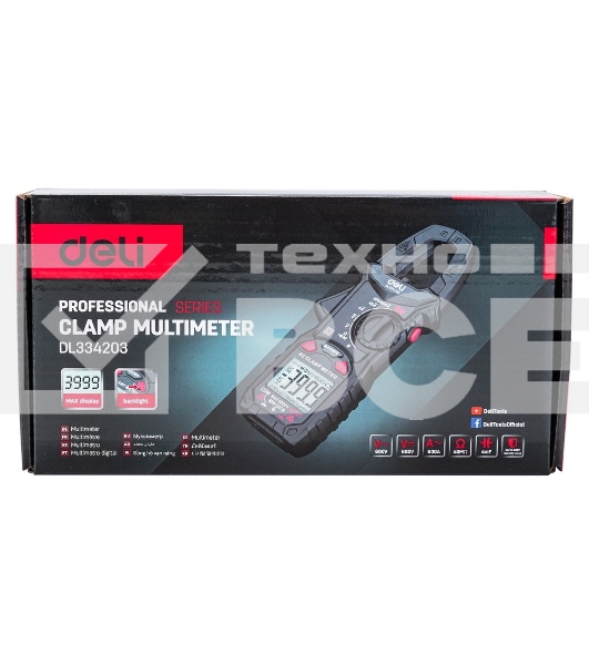 Токоизмерительные клещи цифровые Deli DL334203