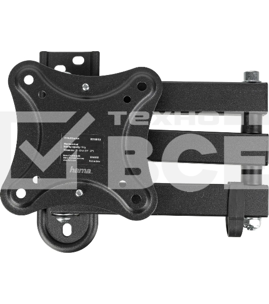 Кронштейн для телевизора Hama R1 118153 черный, 10'-27' макс. 15 кг, настенный, поворотно-выдвижной и наклонный