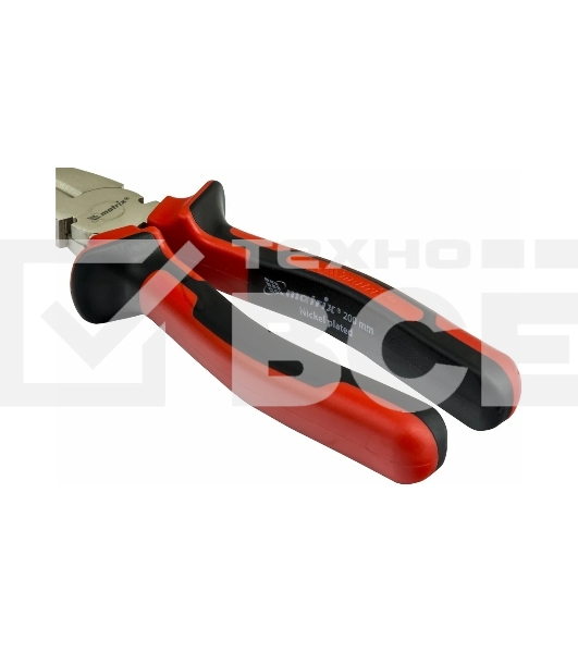 Плоскогубцы Matrix NICKEL 200 мм, никелированные, двухкомпонентные рукоятки