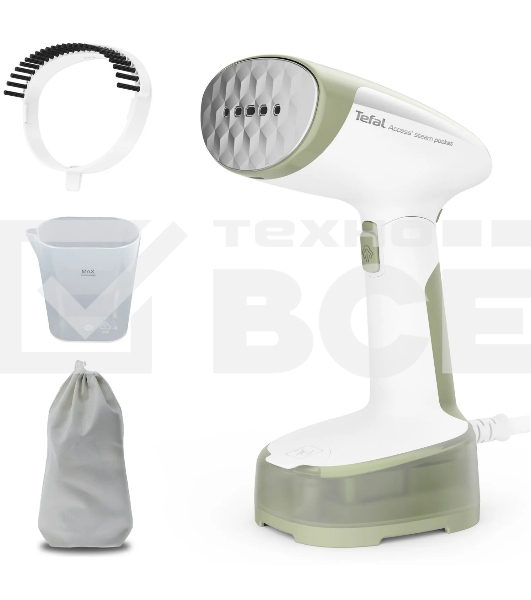 Отпариватель Tefal DT3053E1 белый/зеленый, 1300 Вт, 20 г/мин, 120 мл