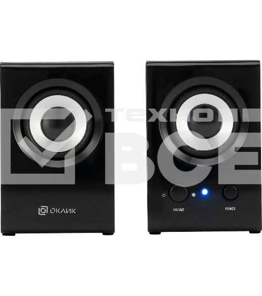 Колонки Oklick OK-160 2.0 черный 6Вт