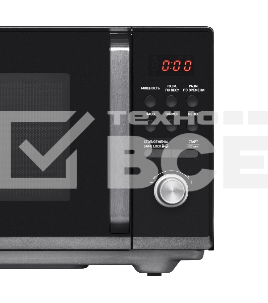Микроволновая печь BBK 25MWS-954T/B черный, 25 л, 900 Вт, поворотный/кнопки