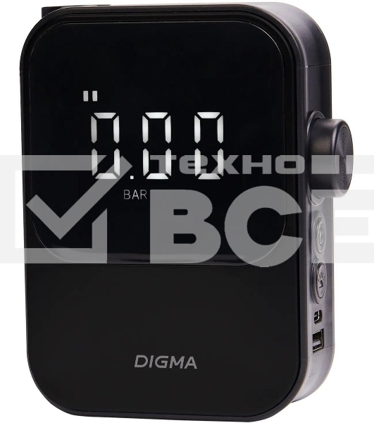 Автомобильный компрессор Digma QBK-120B черный, шланг 0.2м