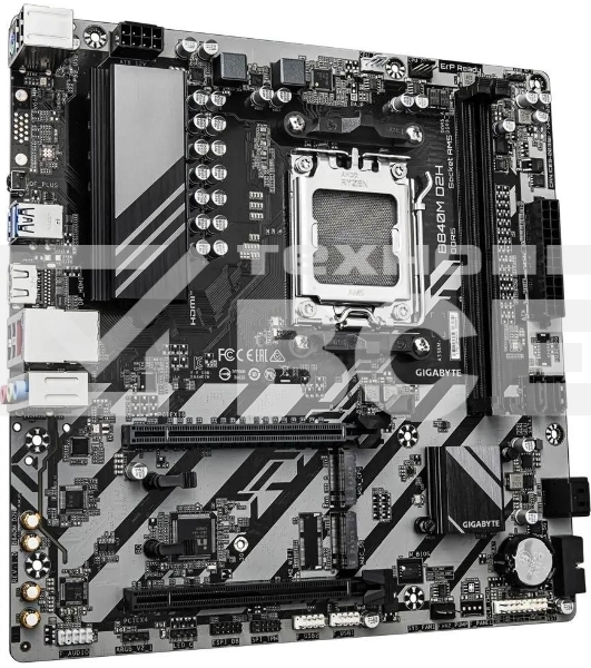 Материнская плата Gigabyte B840M D2H, AM5, AMD B840, 2xDDR5, 4xSATA, 2xM.2, 1xPCIe 4.0 x16, 1xPCIe 3.0 x4, 1xHDMI, 1x2.5Gb LAN, 2xUSB-A 5Gbps, 8xUSB-A 2.0, 3x3.5 мм, 7.1, mATX