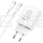 Сетевое зарядное устройство HOCO (6931474769824) C100Aaa 1USB+1Type-C 3.0A QC3.0 PD 20W, белый, фото6