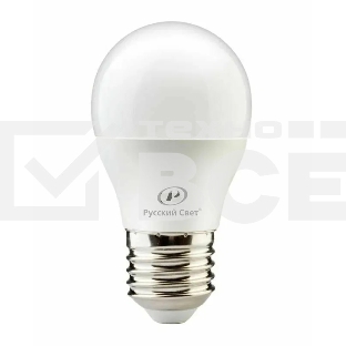 Лампа светодиодная RS G45 E27 8W 220-240V 4000К 8Вт 800лм Ra 90 шар Русский Свет 15010445049