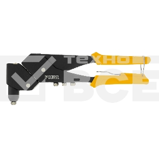 Заклепочник ручной Denzel 285 мм, поворотный, 0-360, заклепки 2,4-3,2-4,0-4,8 мм