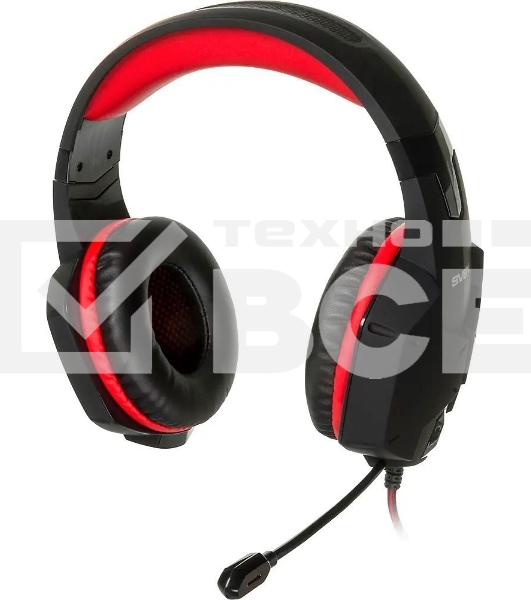 Игровые стереонаушники с микрофоном SVEN AP-G988MV, черный-красный Игровые стереонаушники с микрофоном SVEN AP-G988MV, черный-красный