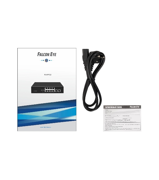 Коммутатор Falcon Eye FE-8FPG2, 8×100 Мбит/с PoE + 2×1 Гбит/с, неуправляемый