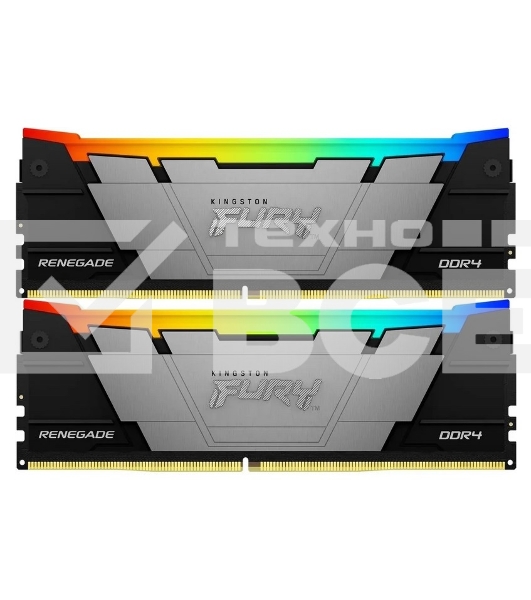 Оперативная память Kingston Fury Renegade, DDR4, 16GB (2x8GB), 3200MHz, CL16, с радиаторами, RGB, черный