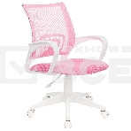 Кресло компьютерное Бюрократ CH-W695NLT TW-06A TW-13A розовый, сетка/ткань, крестовина пластик, пластик белый, фото 1