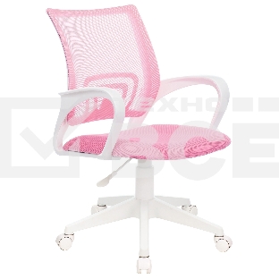 Кресло компьютерное Бюрократ CH-W695NLT TW-06A TW-13A розовый, сетка/ткань, крестовина пластик, пластик белый