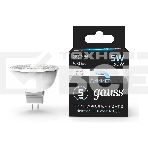 Лампа светодиодная диммируемая Gauss MR16 5Вт 4100К белый GU5.3 530лм 180-265В, фото 1
